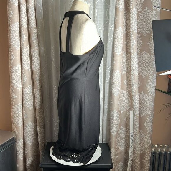 Bisou Bisou Michele Bohbot Black Halter Dress - Sz 14 - Picture 5 of 10